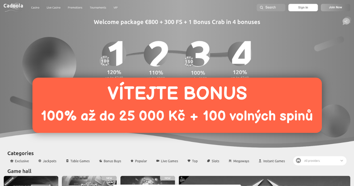 Cadoola Casino welcome bonus